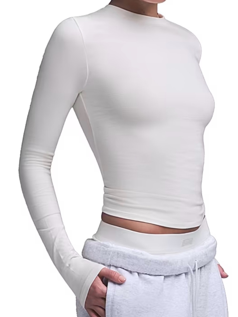 SKIMS Cotton Jersey Long Sleeve T-Shirt size XXS - Picture 2 of 3